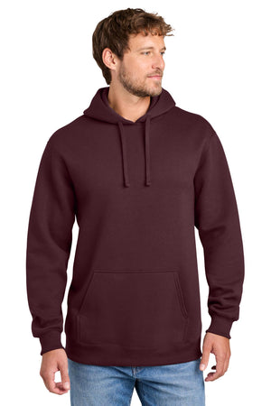 Port & Co® Men's Foundation Fleece Pullover Hooded Sweatshirt - Athletic Maroon