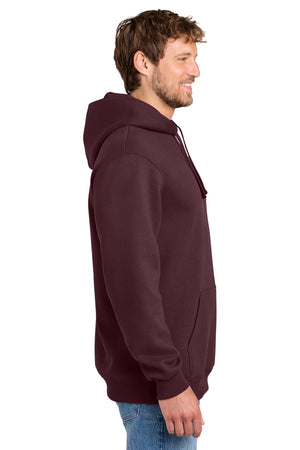 Port & Co® Men's Foundation Fleece Pullover Hooded Sweatshirt - Athletic Maroon