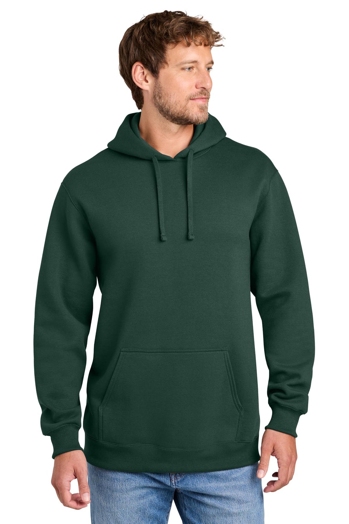 Port & Co® Men's Foundation Fleece Pullover Hooded Sweatshirt - Dark Green