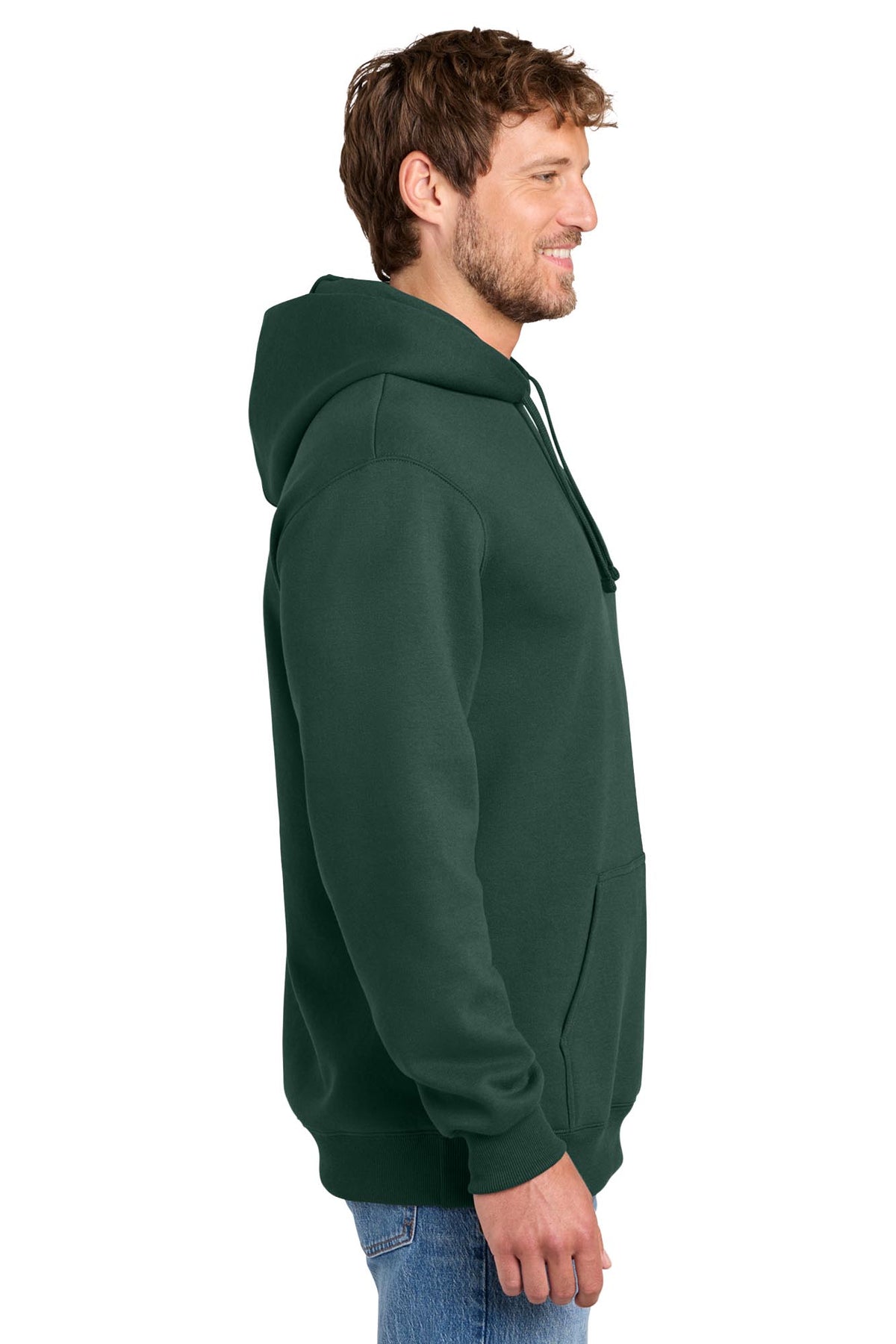 Port & Co® Men's Foundation Fleece Pullover Hooded Sweatshirt - Dark Green