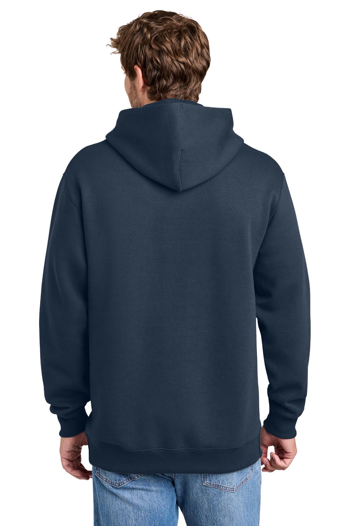 Port & Co® Men's Foundation Fleece Pullover Hooded Sweatshirt - Deep Navy