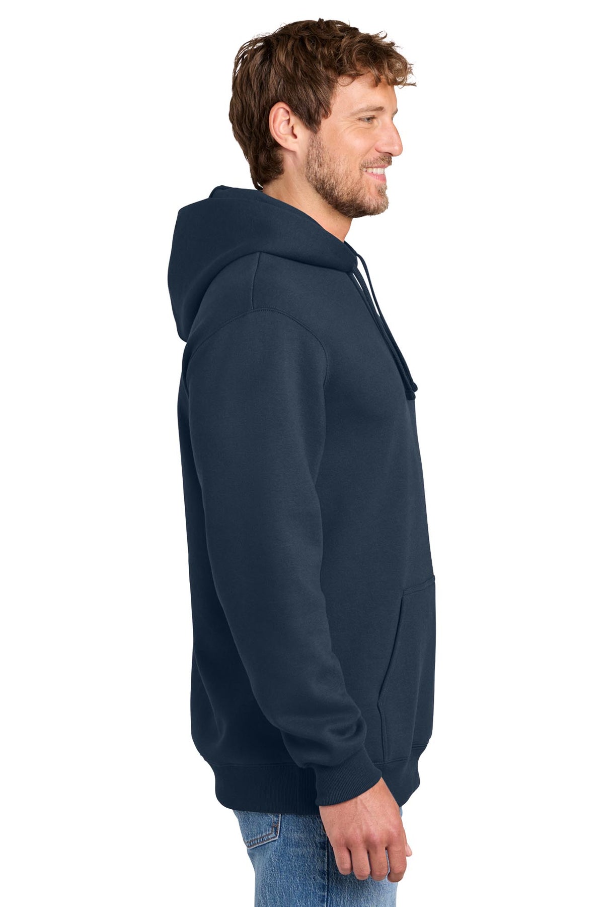 Port & Co® Men's Foundation Fleece Pullover Hooded Sweatshirt - Deep Navy