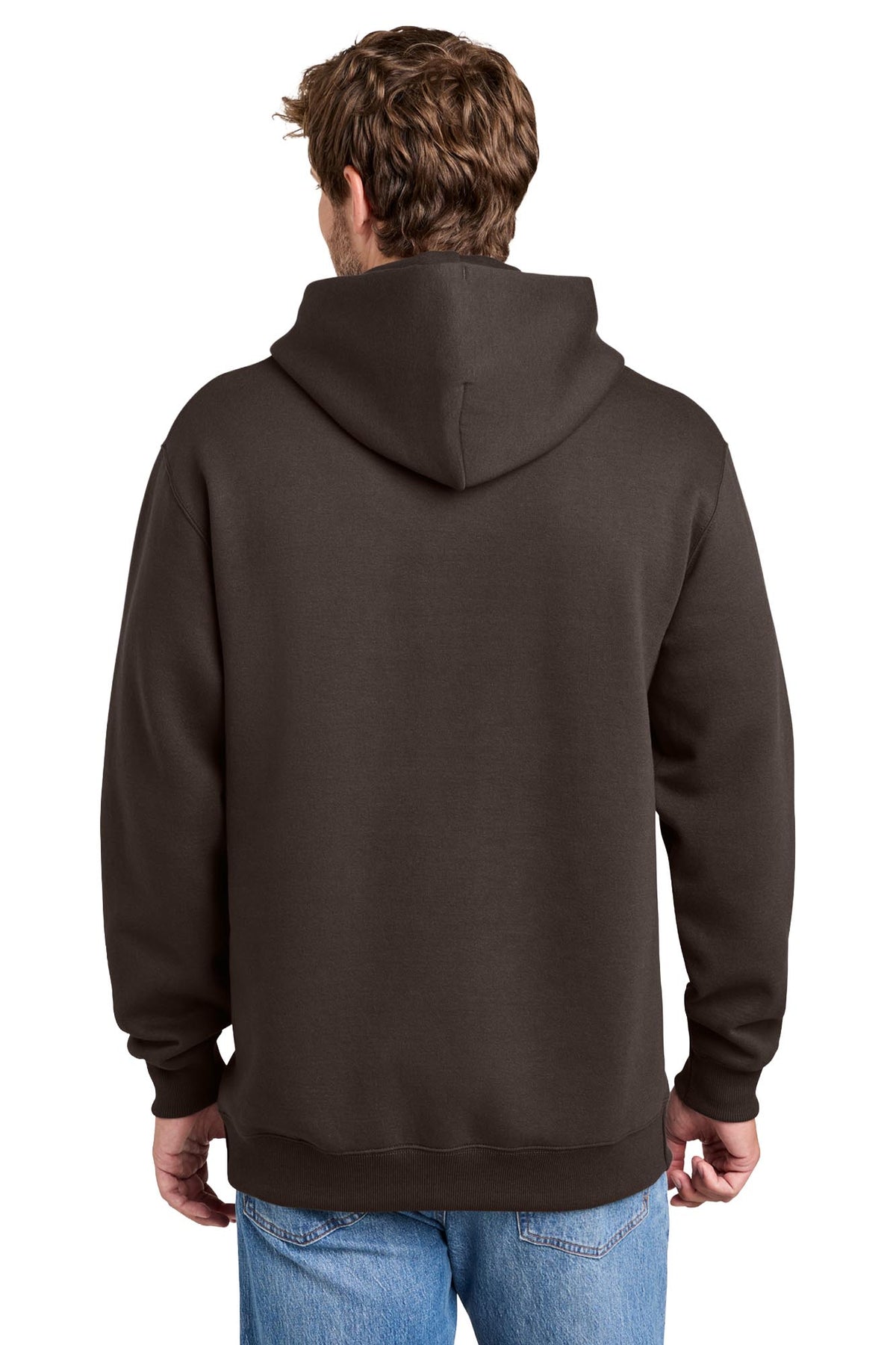 Port & Co® Men's Foundation Fleece Pullover Hooded Sweatshirt - Dark Chocolate Brown