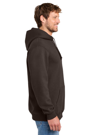 Port & Co® Men's Foundation Fleece Pullover Hooded Sweatshirt - Dark Chocolate Brown