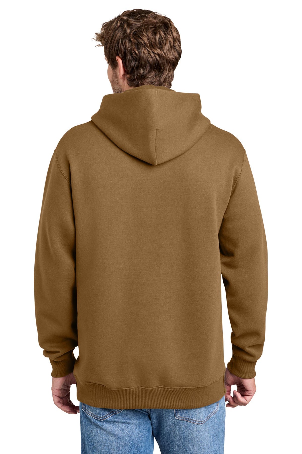 Port & Co® Men's Foundation Fleece Pullover Hooded Sweatshirt - Duck Brown