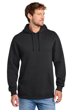 Port & Co® Men's Foundation Fleece Pullover Hooded Sweatshirt - Jet Black
