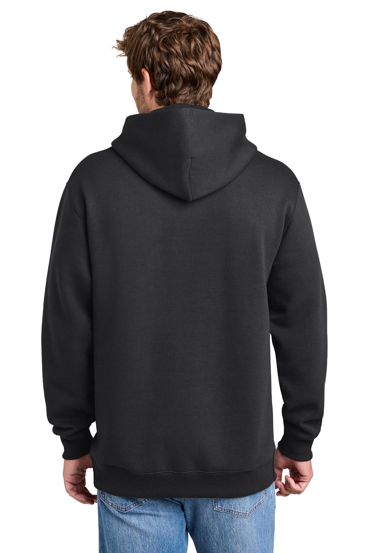 Port & Co® Men's Foundation Fleece Pullover Hooded Sweatshirt - Jet Black
