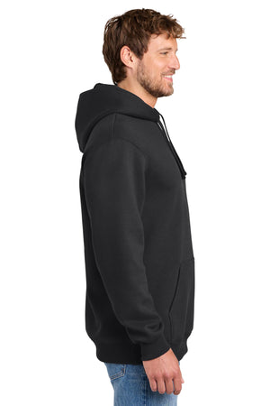 Port & Co® Men's Foundation Fleece Pullover Hooded Sweatshirt - Jet Black