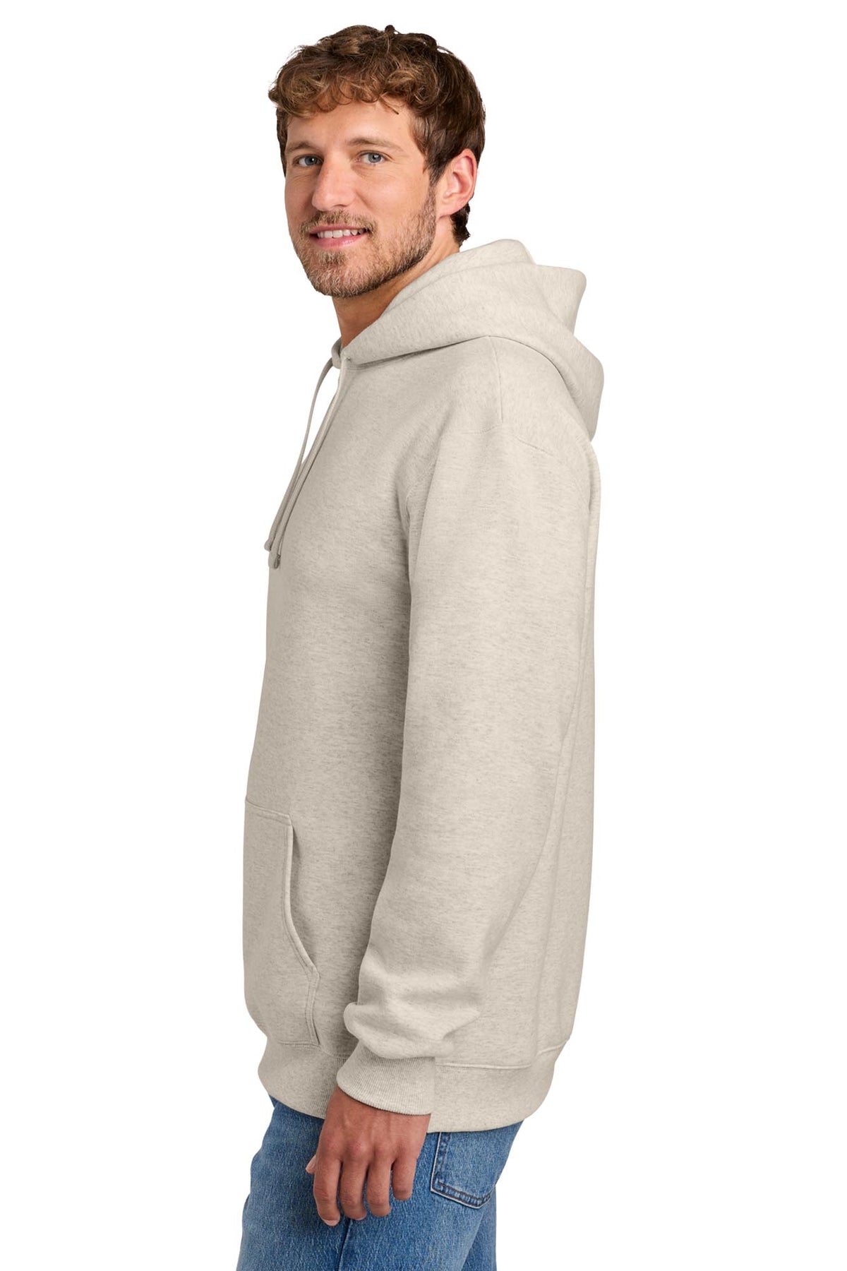 Port & Co® Men's Foundation Fleece Pullover Hooded Sweatshirt - Oat Heather