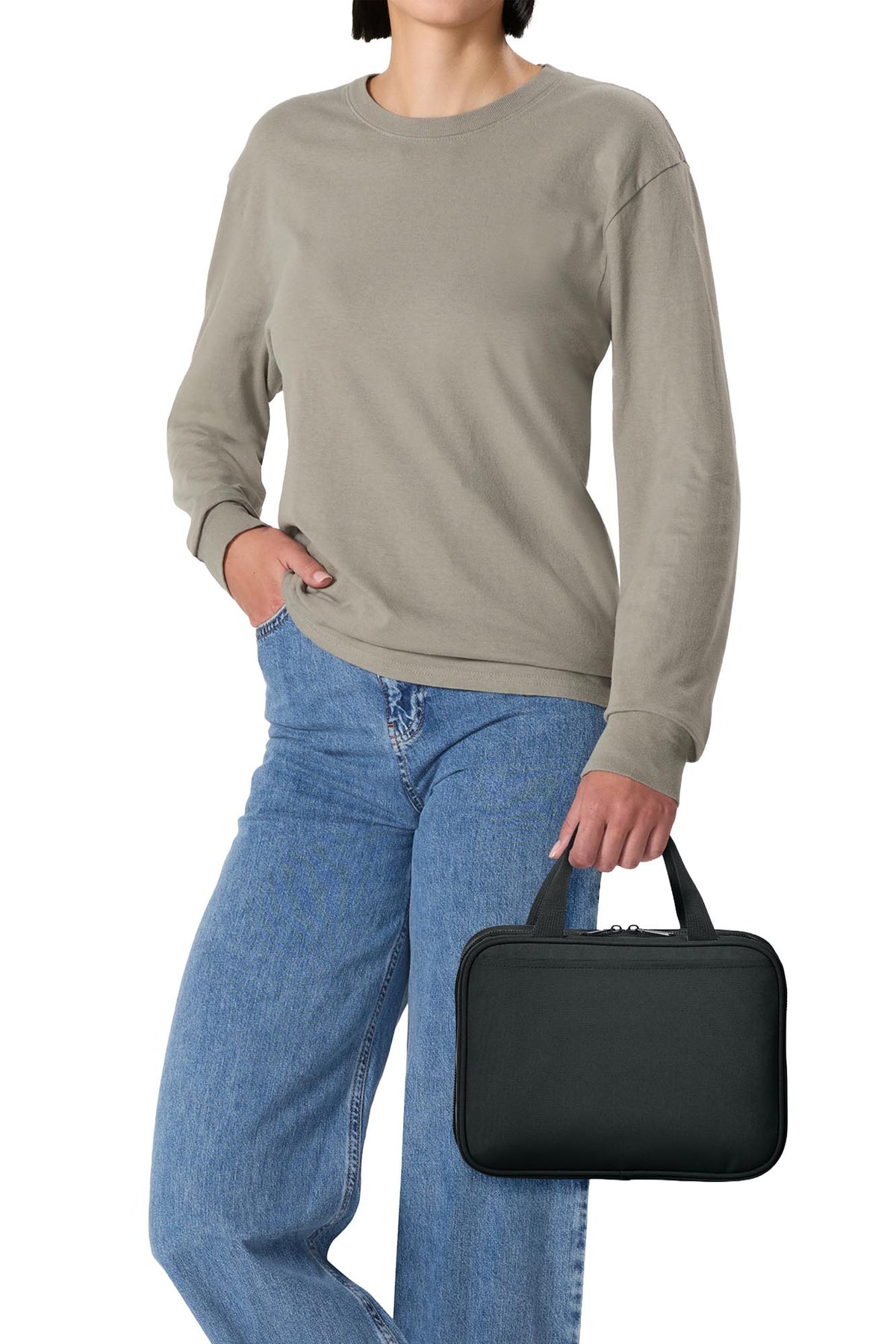 Port Authority® Matte Oxford Hanging Travel Case - Deep Black