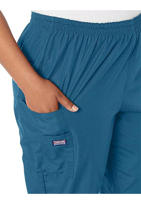 Cherokee Workwear Originals Women's Natural Rise 4-Pocket Petite Tapered Pull-On Cargo Pant