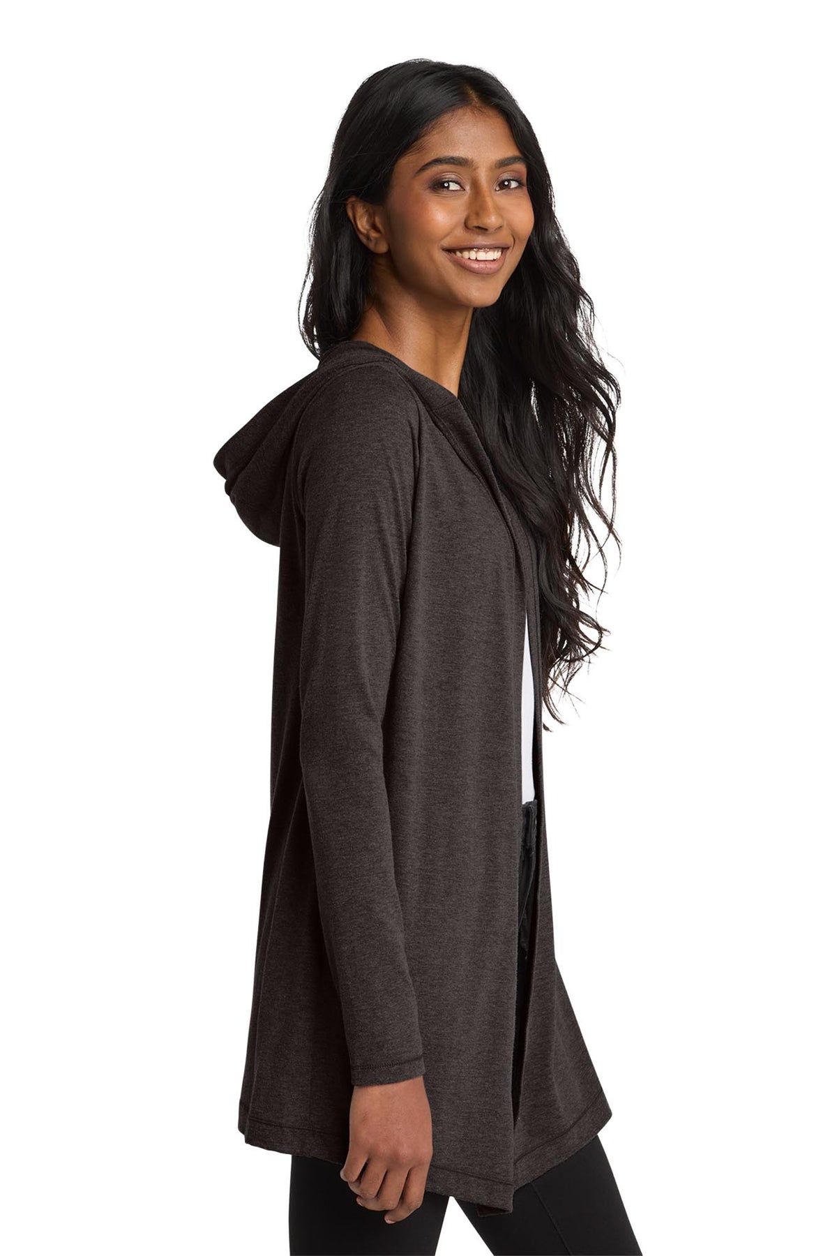 District® Women’s Perfect Tri® Hooded Cardigan - Black Frost