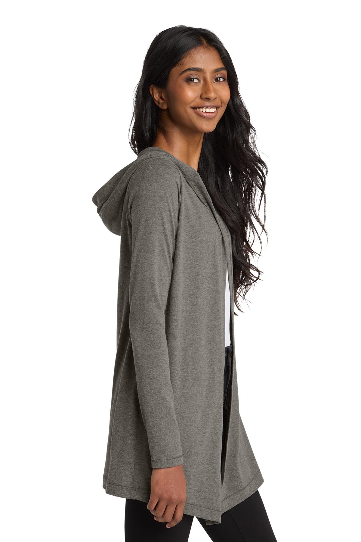 District® Women’s Perfect Tri® Hooded Cardigan - Grey Frost