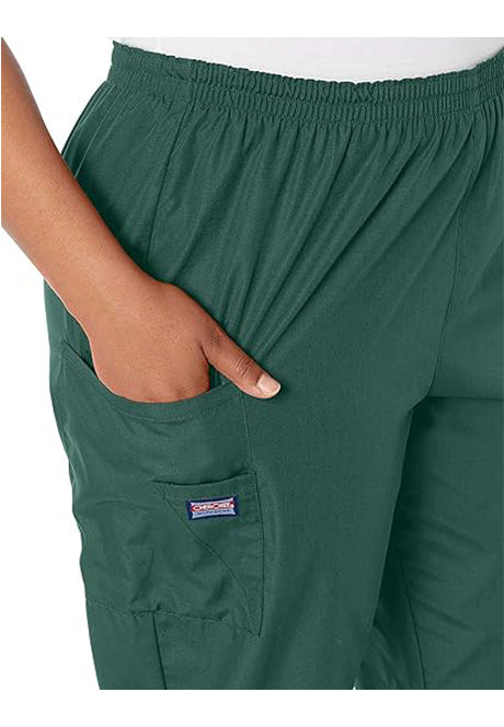 Cherokee Workwear Originals Women's Natural Rise 4-Pocket Tapered Pull-On Cargo Pant