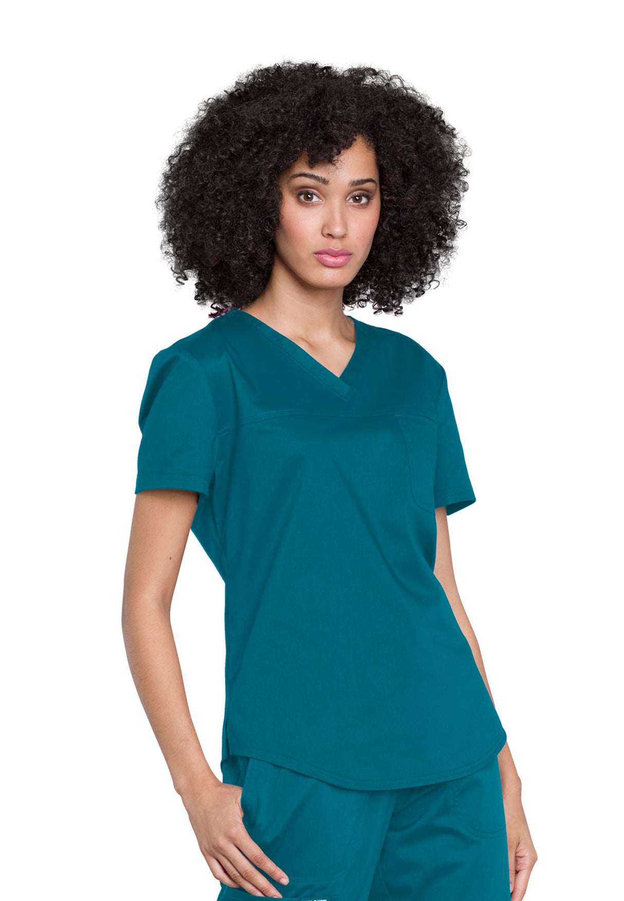 Cherokee Workwear Women's 1-Pocket Tuckable V-Neck O.R. Top