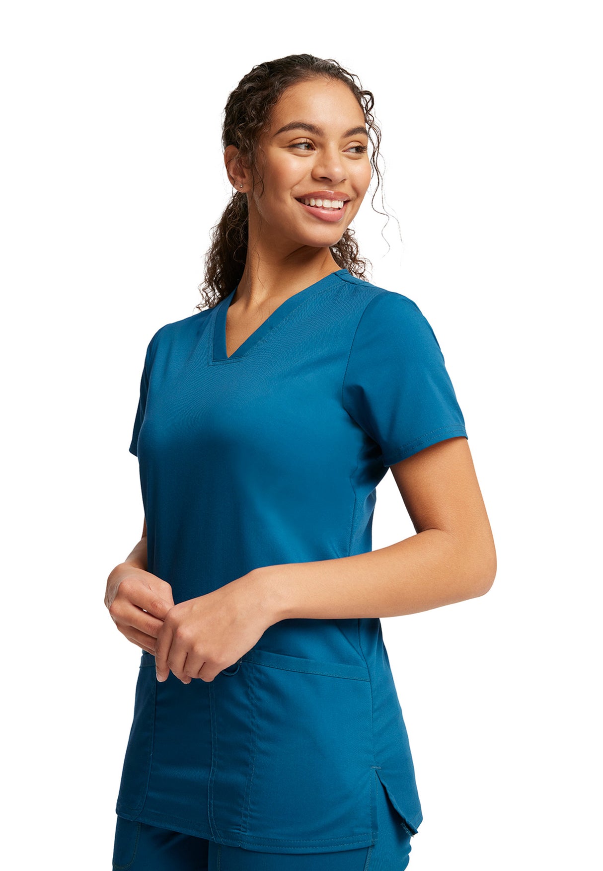 Cherokee Workwear Women's 3-Pocket V-Neck Top