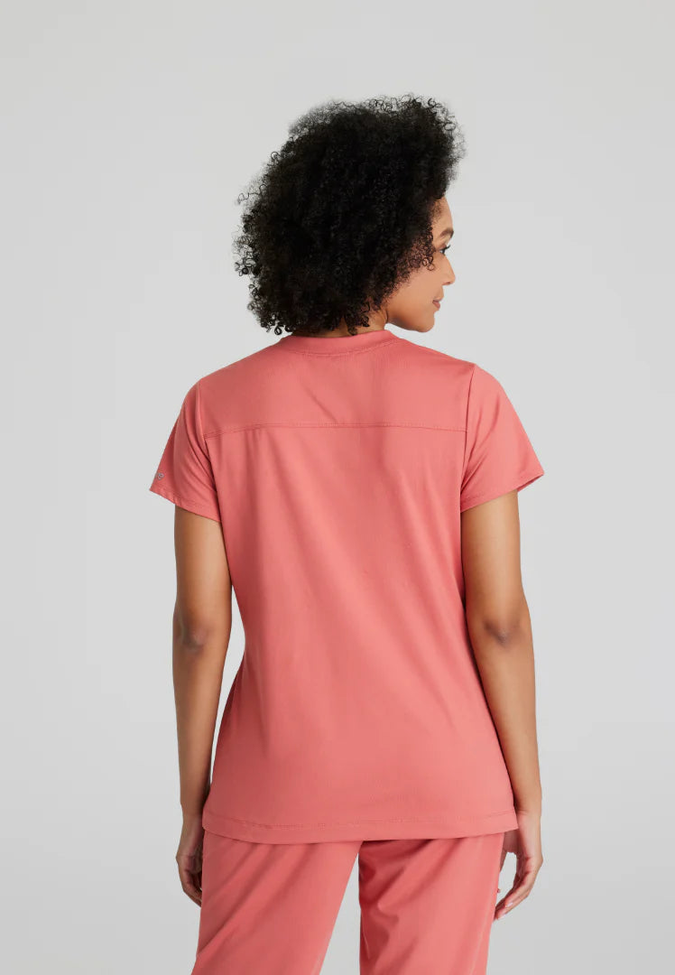 Barco One Performance Knits Women's Victory Knit V-Neck Top - Ginger Rose