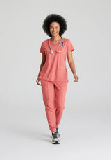 Barco One Performance Knits Women's Victory Knit V-Neck Top - Ginger Rose