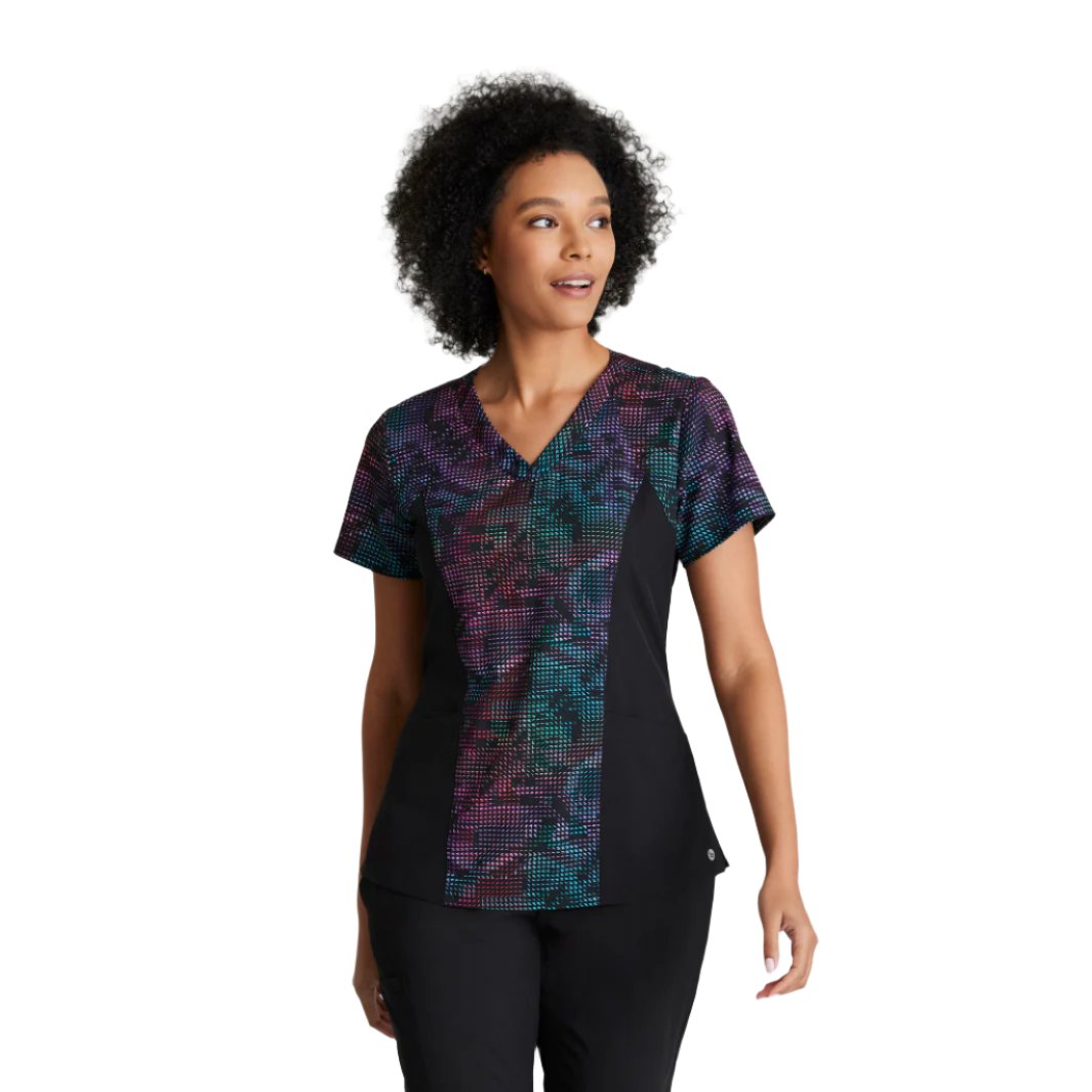 Barco One Women's Thrive 4-Pocket V-Neck Print Top