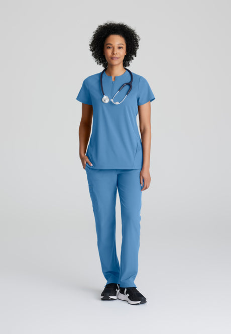 Barco One Women's Flux 2-Pocket Banded Zip Collar Top