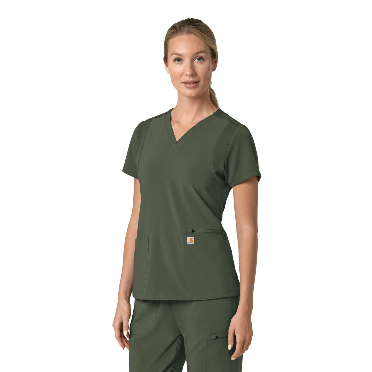 Carhartt® Force Cross-Flex Women's Flex Panel V-Neck Scrub Top