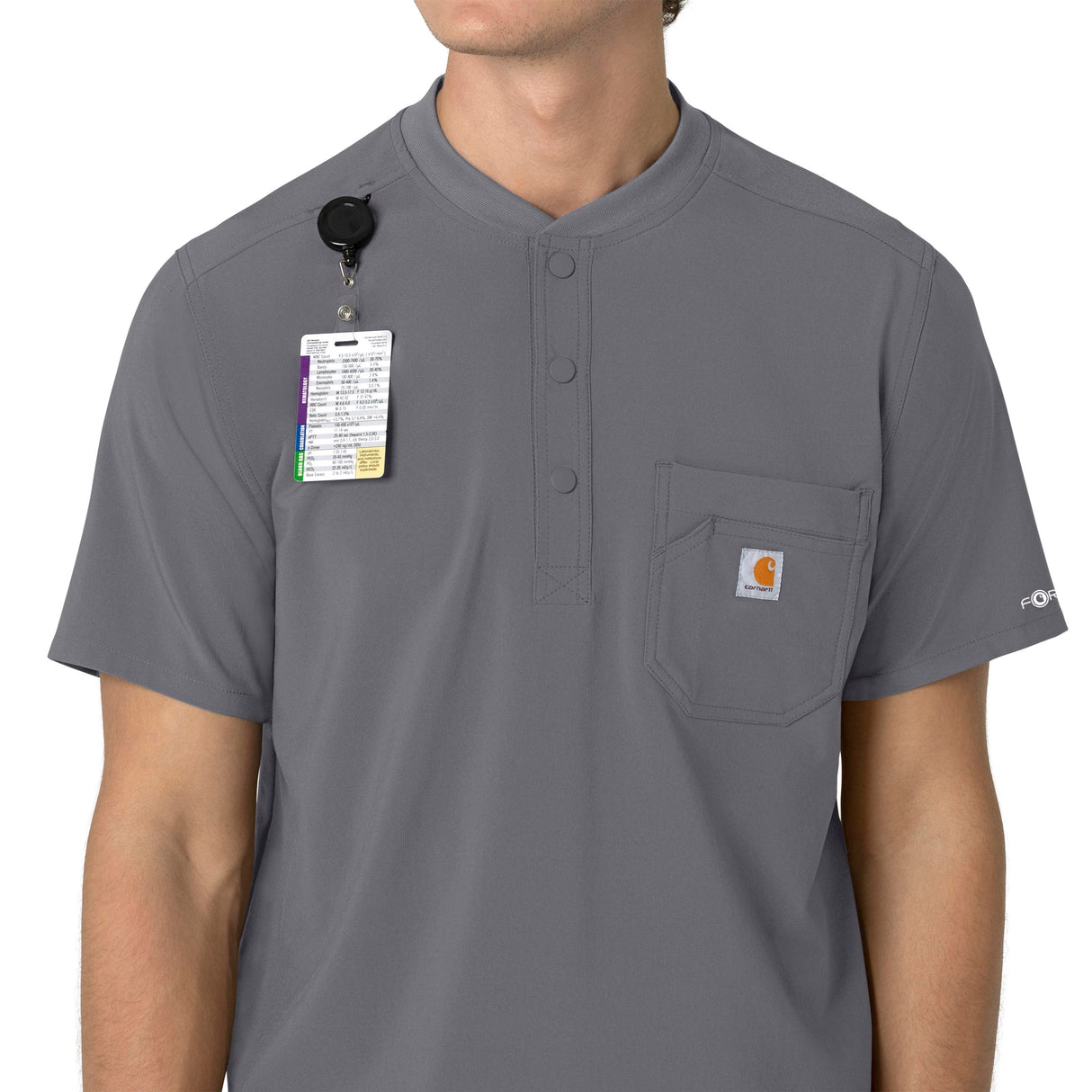 Carhartt® Force Cross-Flex Men's Henley Scrub Top