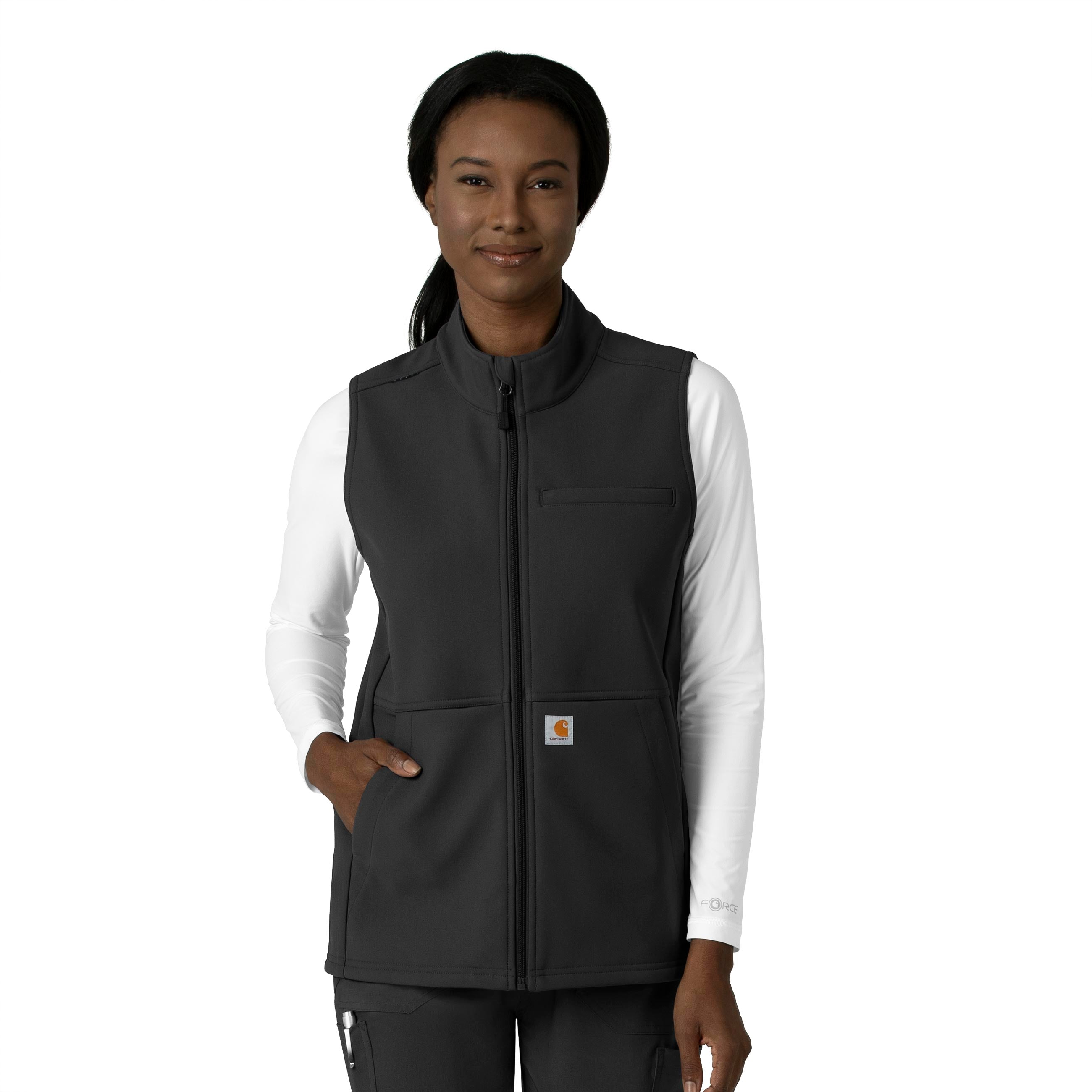 Carhartt Relaxed Fit online Fleece Vest Full Zip Black/Brown 104995 XL