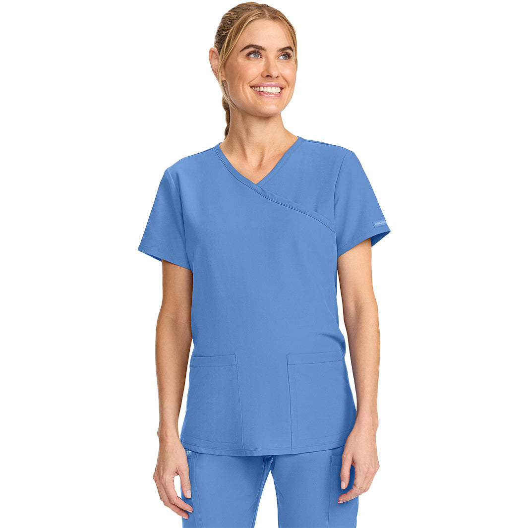 Cherokee Workwear Originals Ultra Maternity Mock Wrap V-Neck Top