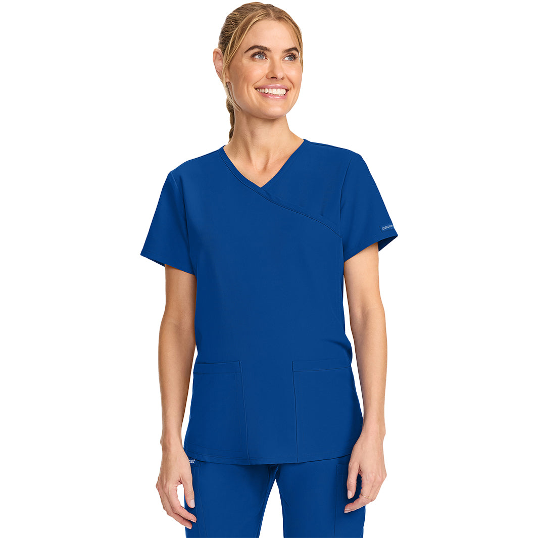 Cherokee Workwear Originals Ultra Maternity Mock Wrap V-Neck Top