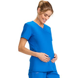 Cherokee Workwear Originals Ultra Maternity Mock Wrap V-Neck Top