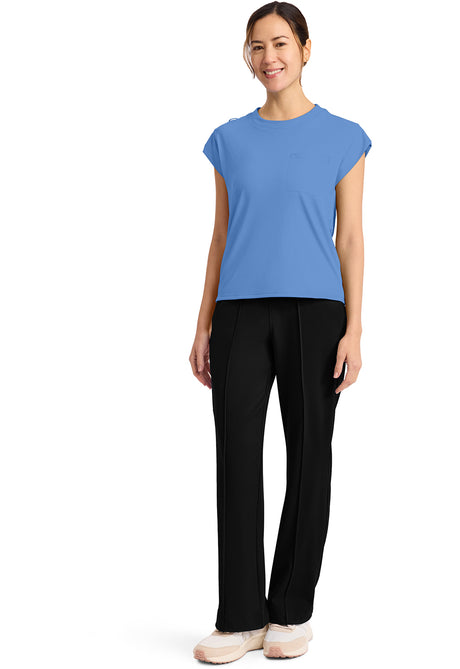 Achieve by Cherokee Women's Raglan Cap-Sleeve 1-Pocket Crew Neck Scrub Top