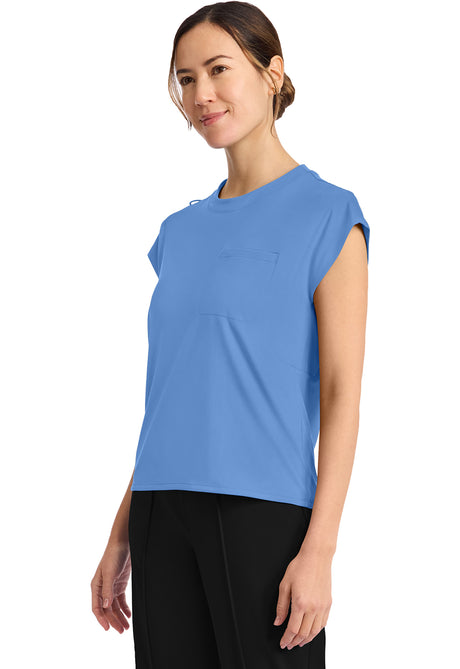 Achieve by Cherokee Women's Raglan Cap-Sleeve 1-Pocket Crew Neck Scrub Top