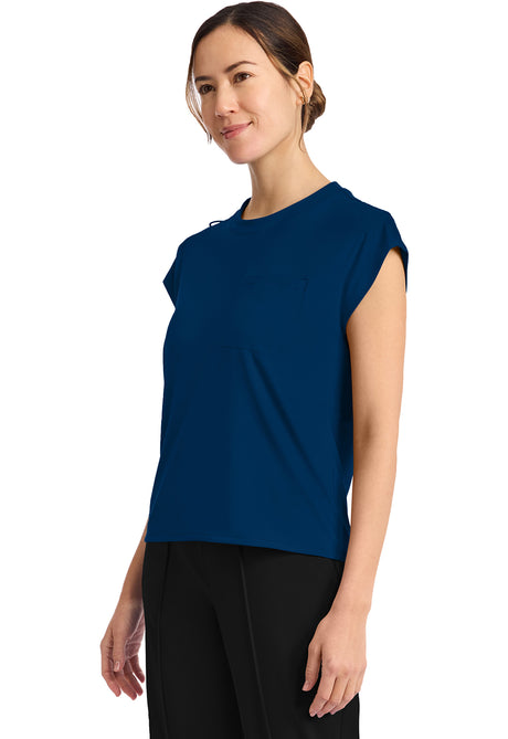 Achieve by Cherokee Women's Raglan Cap-Sleeve 1-Pocket Crew Neck Scrub Top