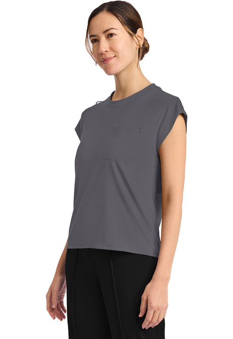 Achieve by Cherokee Women's Raglan Cap-Sleeve 1-Pocket Crew Neck Scrub Top