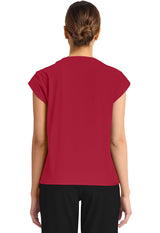 Achieve by Cherokee Women's Raglan Cap-Sleeve 1-Pocket Crew Neck Scrub Top