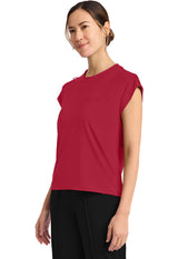 Achieve by Cherokee Women's Raglan Cap-Sleeve 1-Pocket Crew Neck Scrub Top