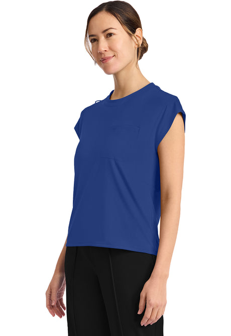 Achieve by Cherokee Women's Raglan Cap-Sleeve 1-Pocket Crew Neck Scrub Top
