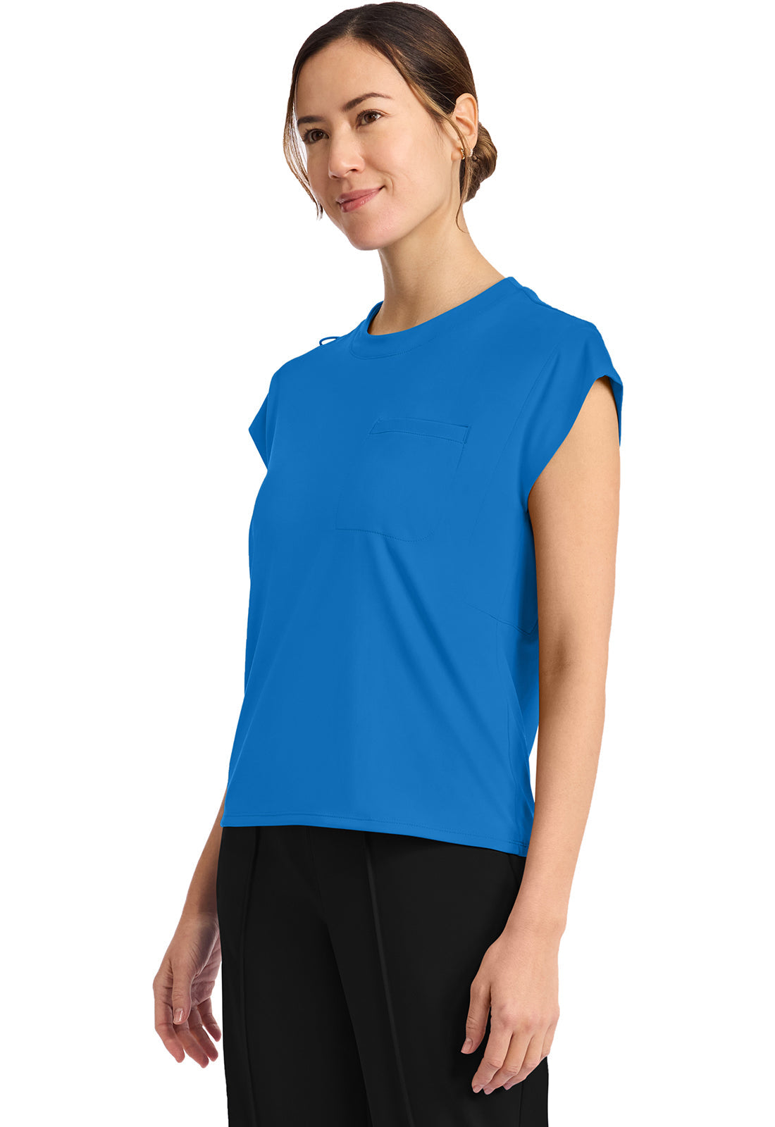 Achieve by Cherokee Women's Raglan Cap-Sleeve 1-Pocket Crew Neck Scrub Top
