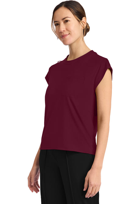 Achieve by Cherokee Women's Raglan Cap-Sleeve 1-Pocket Crew Neck Scrub Top