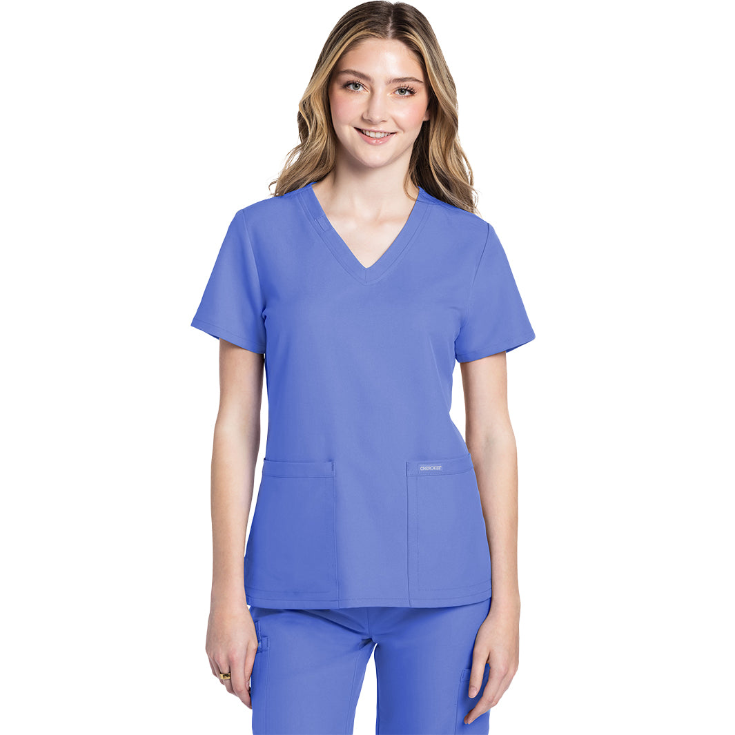 Cherokee Workwear Originals Ultra Women's 2 Pocket V-Neck Top