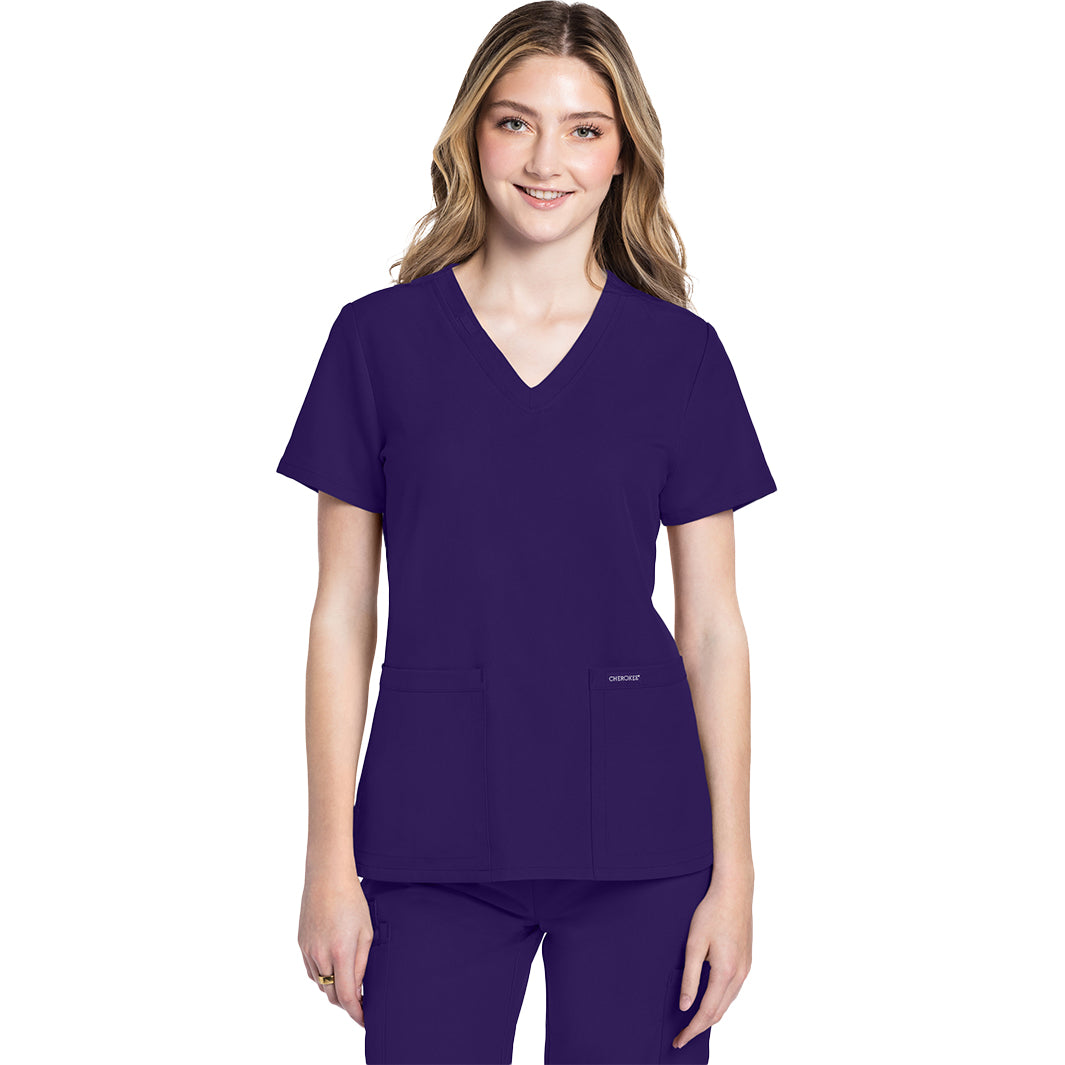 Cherokee Workwear Originals Ultra Women's 2 Pocket V-Neck Top