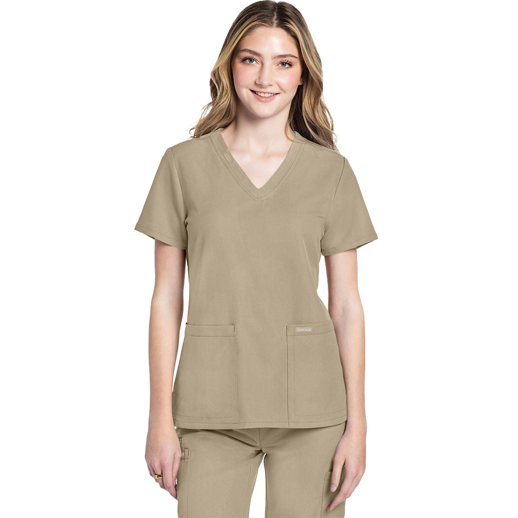 Cherokee Workwear Originals Ultra Women's 2 Pocket V-Neck Top