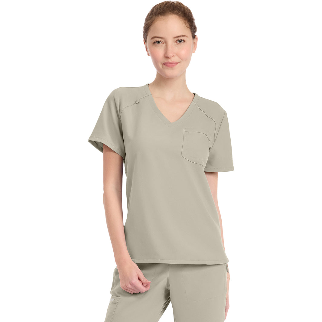 JEEP★UNISEX_V-neck Half Sleeves_3色 Cherokee Workwear Originals Ultra Women's Tuck-in V-Neck Top