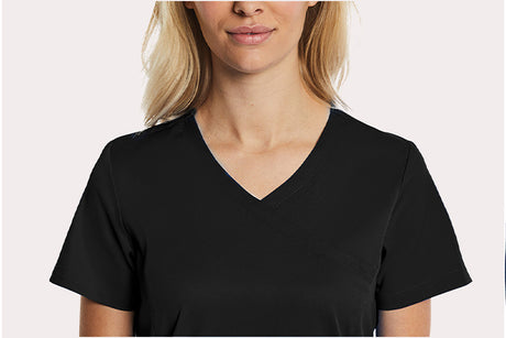 Elements by Alexanders Uniforms Women's Mock Wrap Patch Pocket 4-Way Stretch Scrub Top