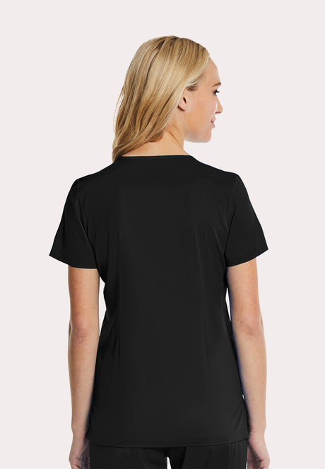 Elements by Alexanders Uniforms Women's Mock Wrap Patch Pocket 4-Way Stretch Scrub Top