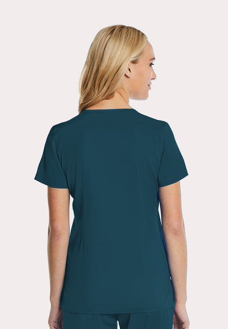 Elements by Alexanders Uniforms Women's Mock Wrap Patch Pocket 4-Way Stretch Scrub Top