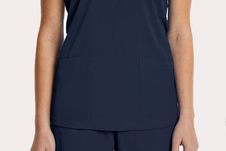 Elements by Alexanders Uniforms Women's Mock Wrap Patch Pocket 4-Way Stretch Scrub Top