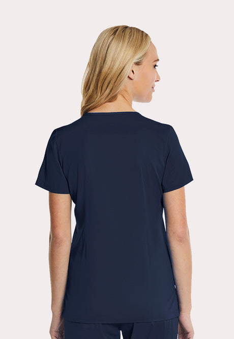 Elements by Alexanders Uniforms Women's Mock Wrap Patch Pocket 4-Way Stretch Scrub Top