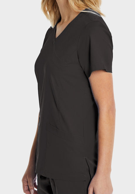Elements by Alexanders Uniforms Women's Mock Wrap Patch Pocket 4-Way Stretch Scrub Top