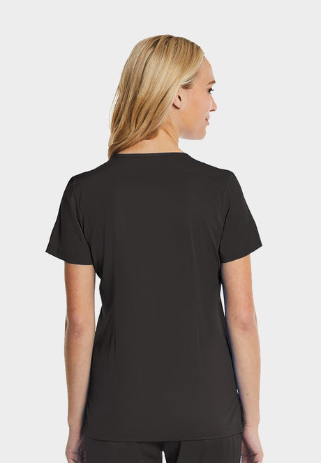 Elements by Alexanders Uniforms Women's Mock Wrap Patch Pocket 4-Way Stretch Scrub Top